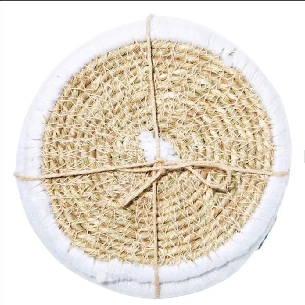 Bloomingville Boho Style 4 coasters woven Seagrass